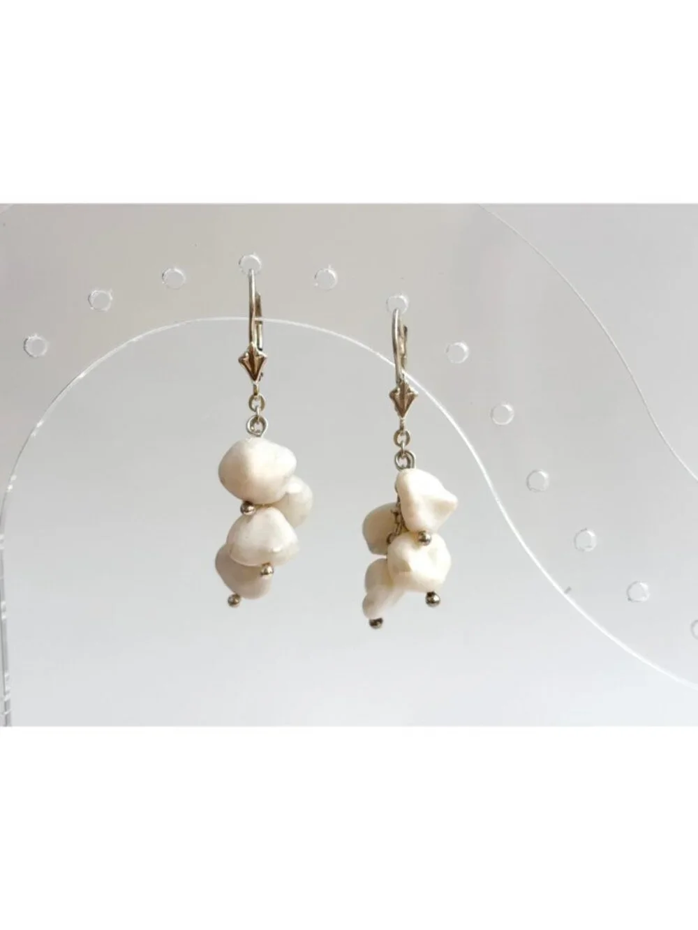 Freshwater Pearl Accented Vintage Sterling Silver 925 Drop Earrings